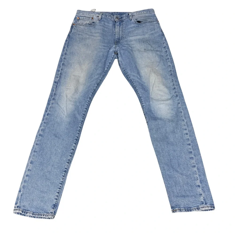 Levi's Womens 512 Slim Taper Jeans Light Wash Denim WaterLess W33 L34 Blue Denim